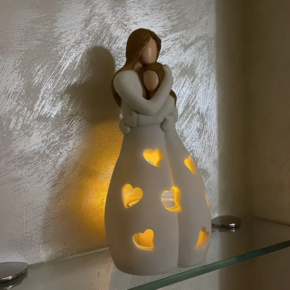 Embracing Mother and Daughter Candle Holder - EternalBond-Nora Luxe