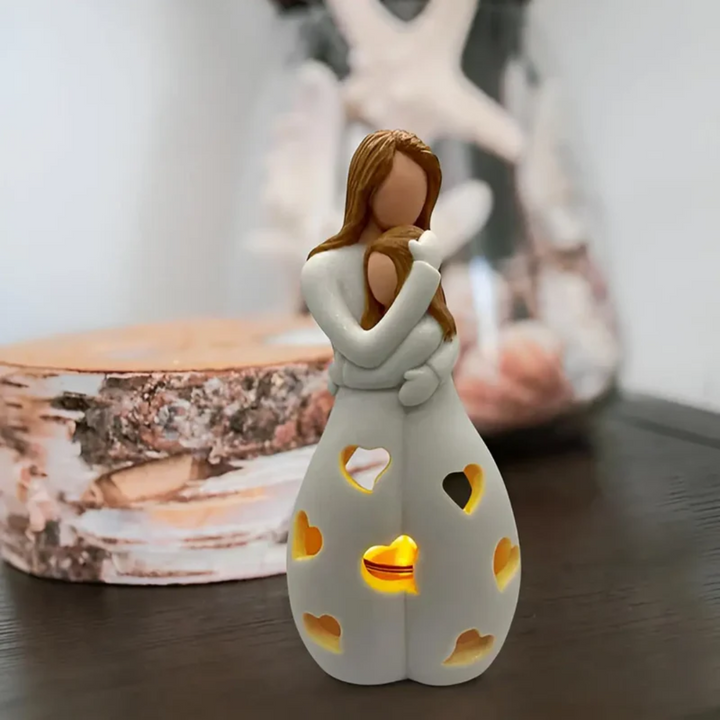 Embracing Mother and Daughter Candle Holder - EternalBond-Nora Luxe