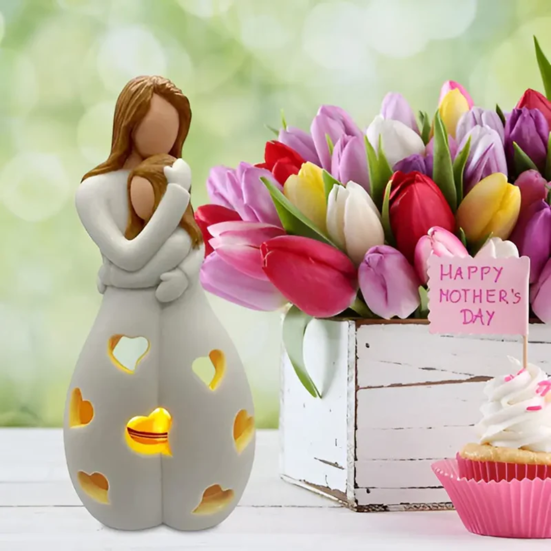 Embracing Mother and Daughter Candle Holder - EternalBond-Nora Luxe