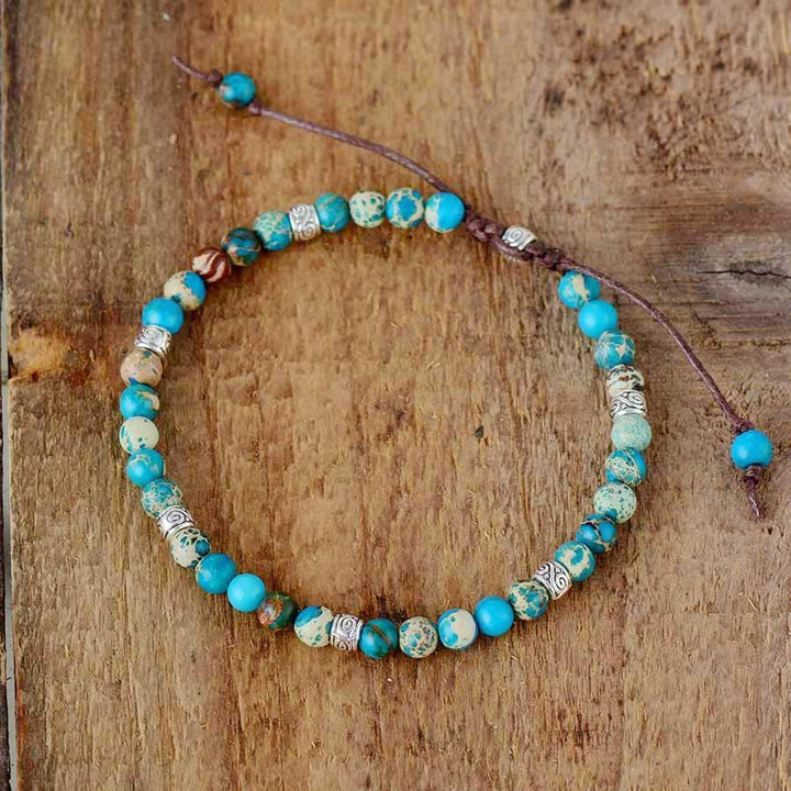 Energy Bracelet Jasper - Nyima-Turquoise-6.69 inches-Nora Luxe