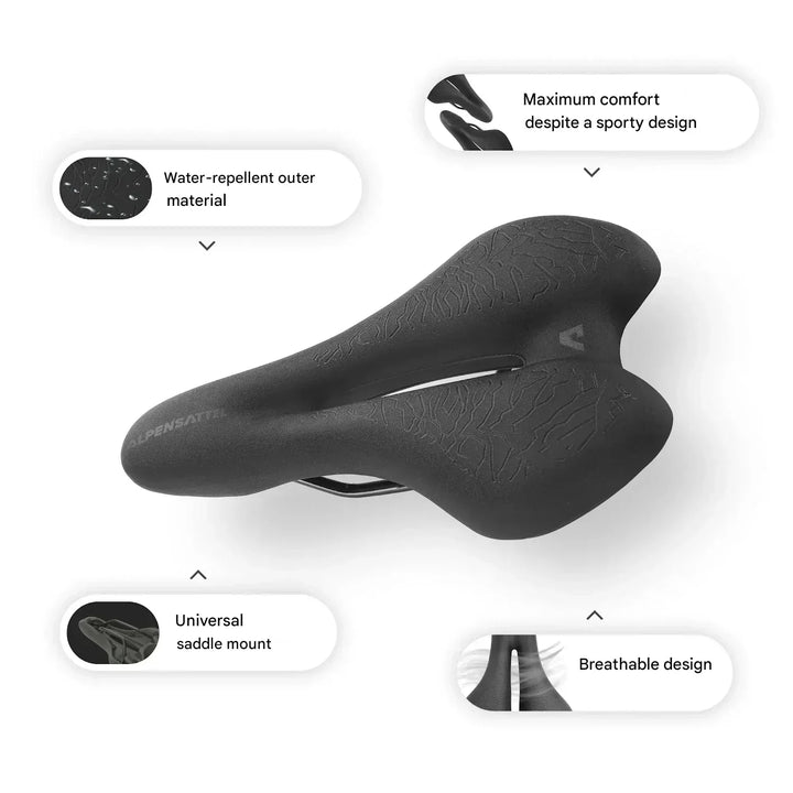 Ergonomic Bicycle Saddle with Memory Foam – SaddlePeak AirRide-Nora Luxe