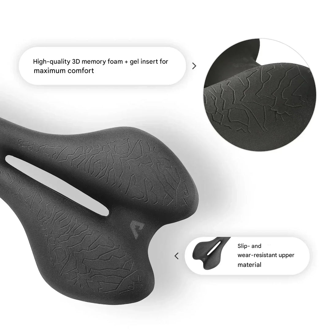 Ergonomic Bicycle Saddle with Memory Foam – SaddlePeak AirRide-Nora Luxe