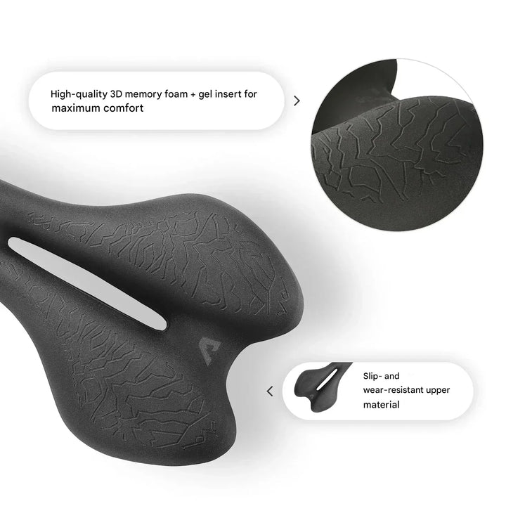Ergonomic Bicycle Saddle with Memory Foam – SaddlePeak AirRide-Nora Luxe