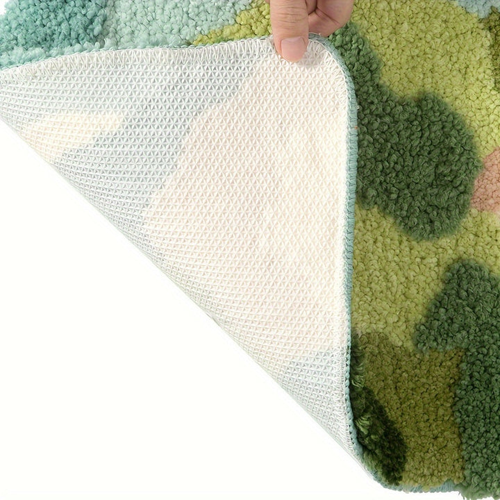 Tapete de banheiro de luxo com motivo de flores, extra macia e absorvente - Florina