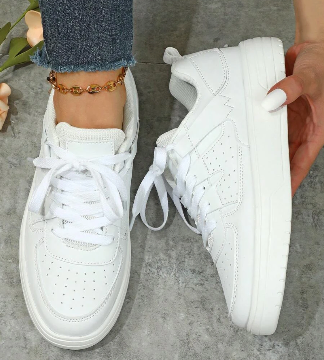 Fashionable Women's Sneakers - Naya-White-2.5-Nora Luxe