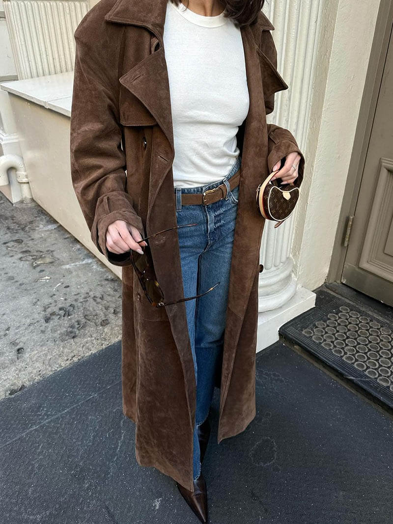 Faux Suede Winter Jacket for Women - Sorina-S-Nora Luxe