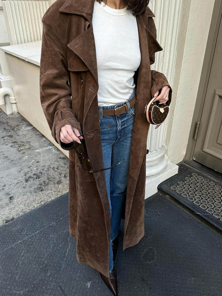 Faux Suede Winter Jacket for Women - Sorina-S-Nora Luxe