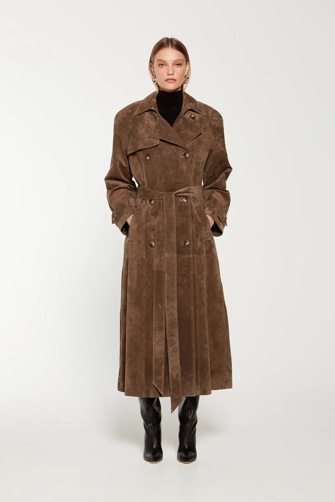 Faux Suede Winter Jacket for Women - Sorina-S-Nora Luxe