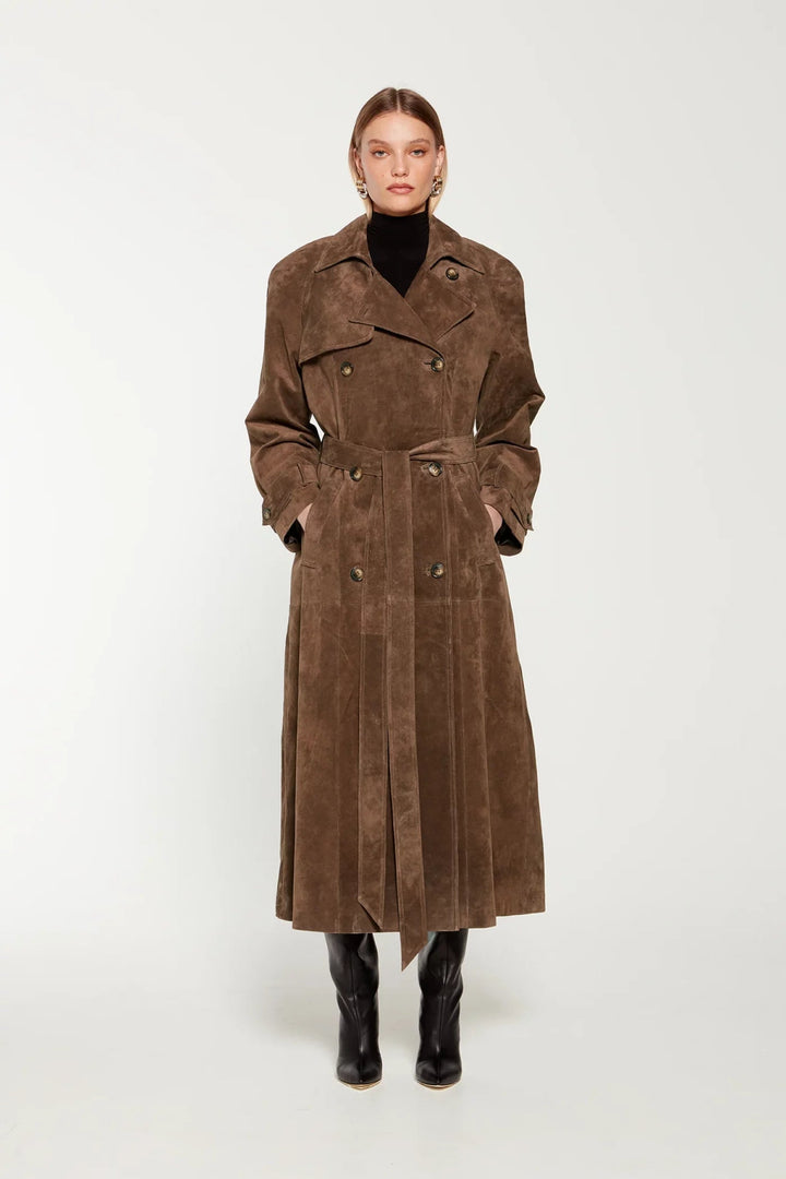 Faux Suede Winter Jacket for Women - Sorina-S-Nora Luxe
