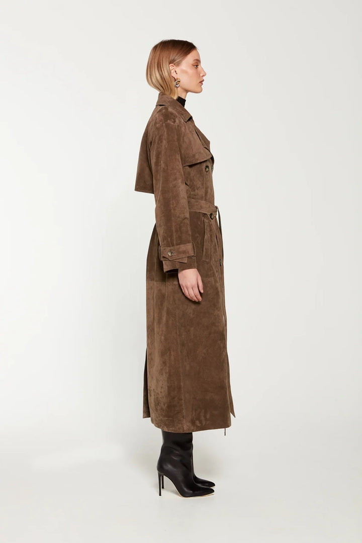Faux Suede Winter Jacket for Women - Sorina-S-Nora Luxe