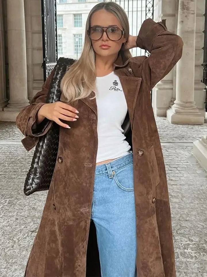 Faux Suede Winter Jacket for Women - Sorina-S-Nora Luxe