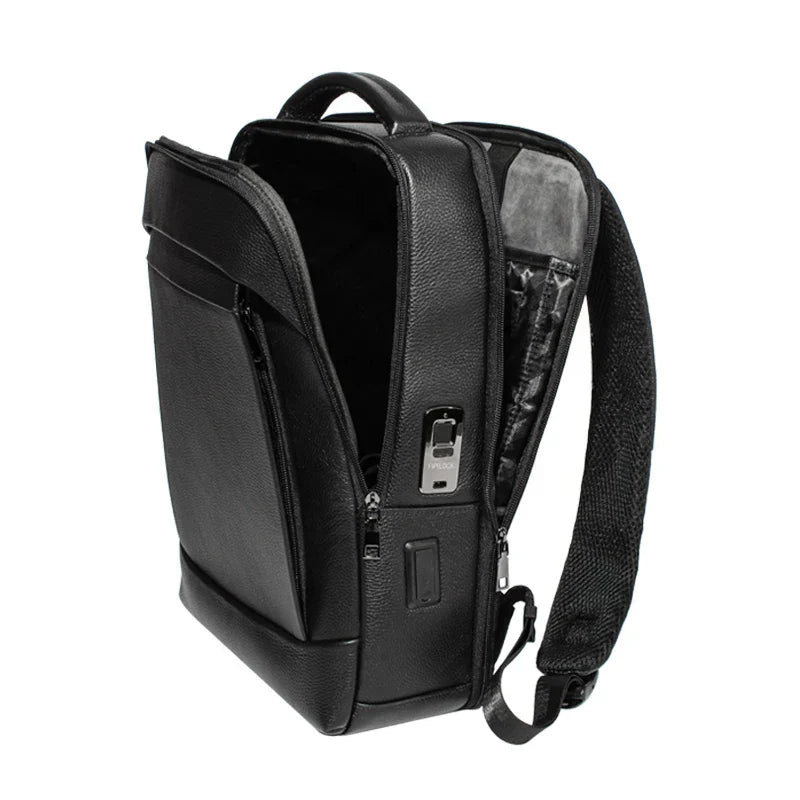 Men’s Business Laptop Backpack with Fingerprint Lock – Large Capacity Anti-Theft