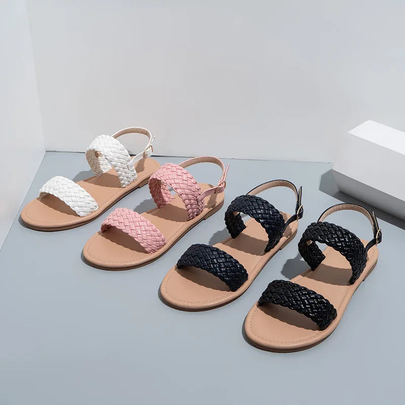 Flat Summer Sandals with Non-Slip Sole – Elina-Dark blue-3-State of Style
