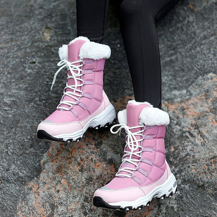 Fleece Lined Warm Snow Boots for Women - Eva-Black-3.0-Nora Luxe