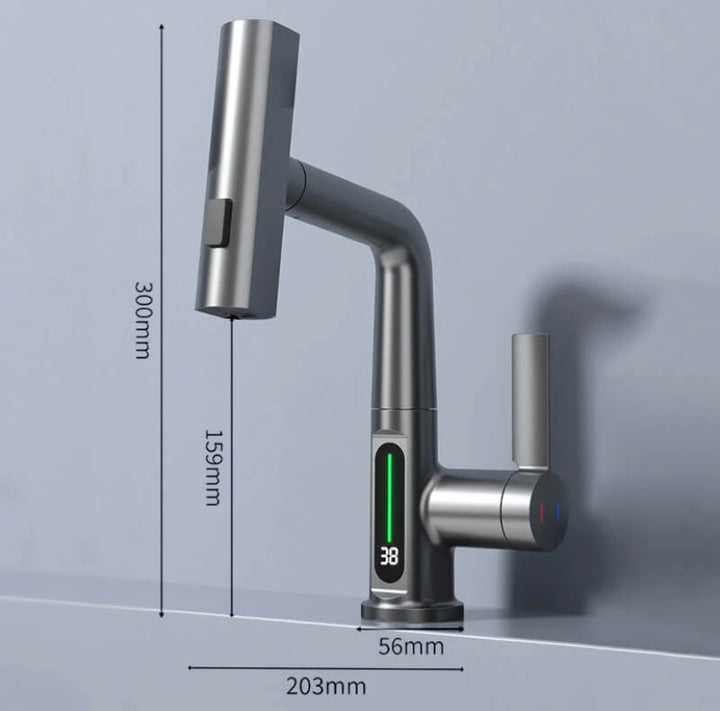 Flexible Water Tap - WaterMaster-Black with display-Nora Luxe