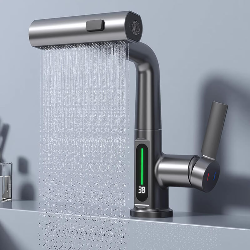 Flexible Water Tap - WaterMaster-Black with display-Nora Luxe