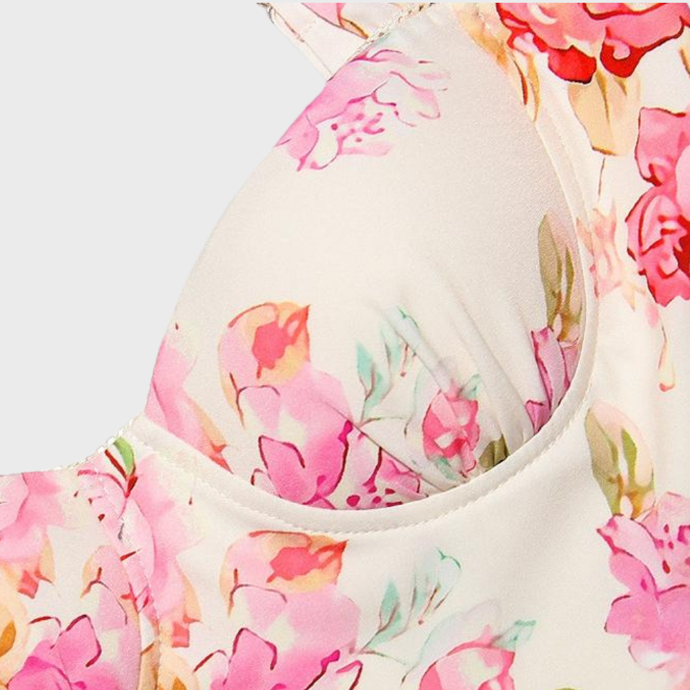 Floral Flared Midi Dress – Mireille-XS-State of Style