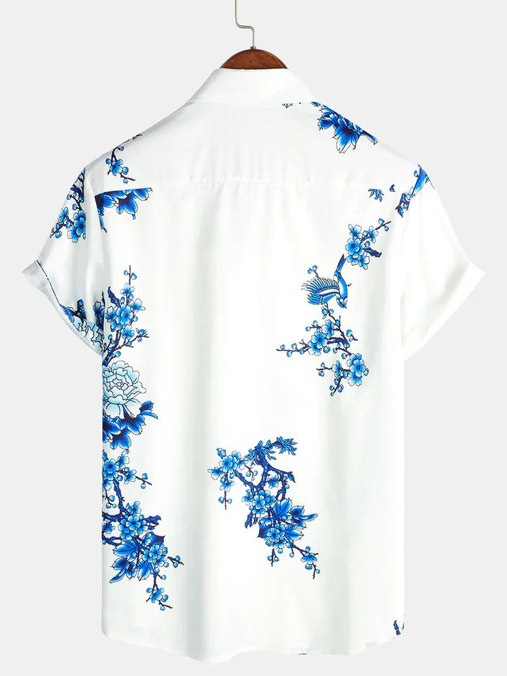 Floral short-sleeved summer shirt for men – Fabrizio-XS-Nora Luxe