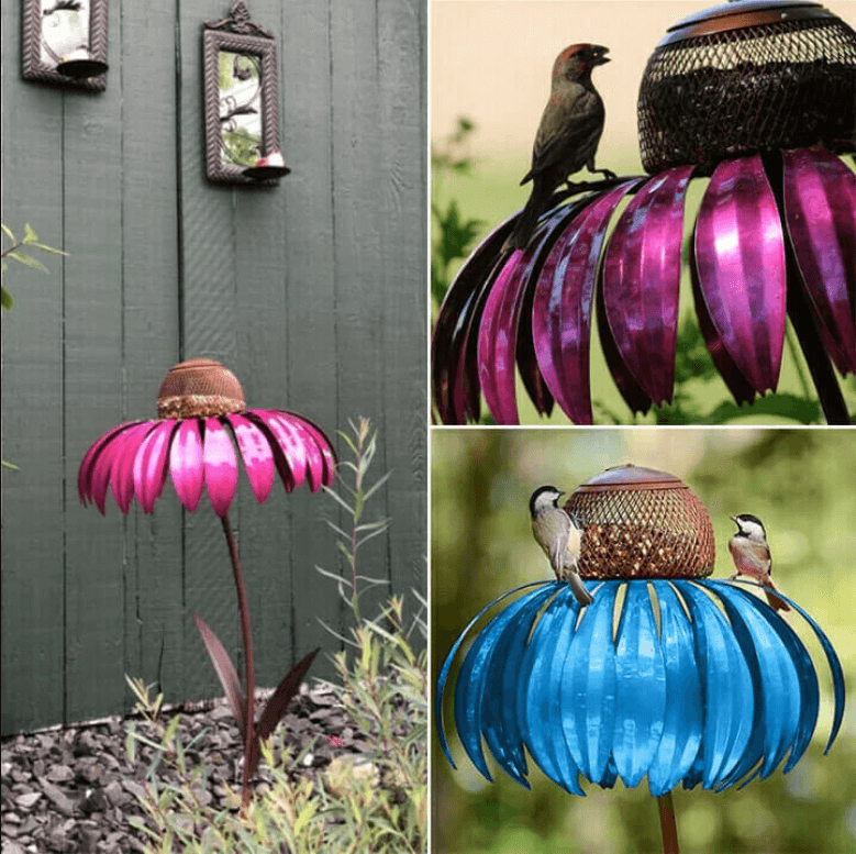 Flower-shaped Bird Feeder - FloraFeeder-Red-Nora Luxe