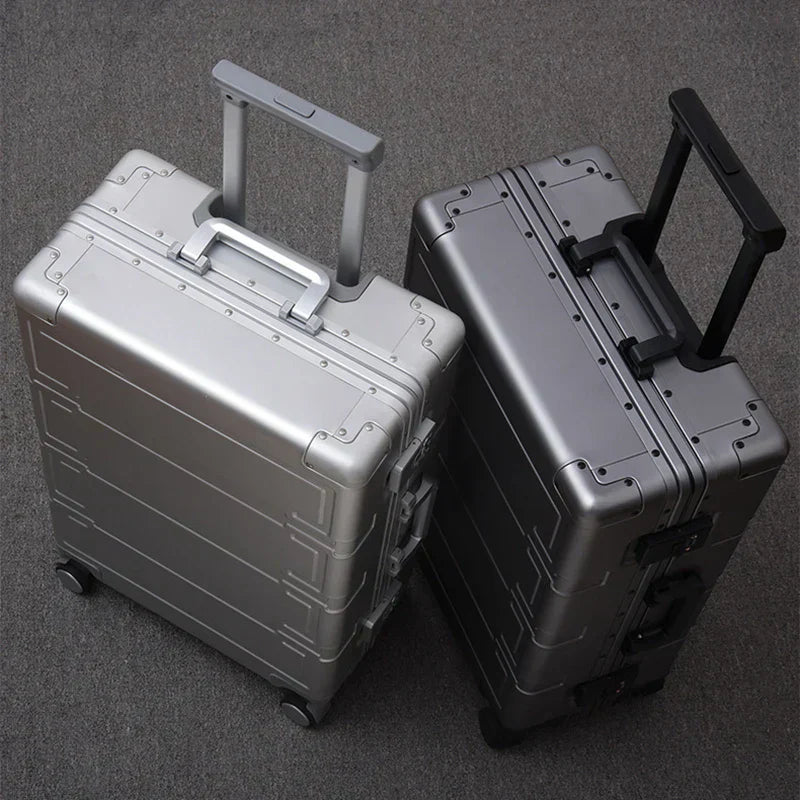 Fully aluminum hard shell case – Pristina-Silver-S (46 L)-Nora Luxe