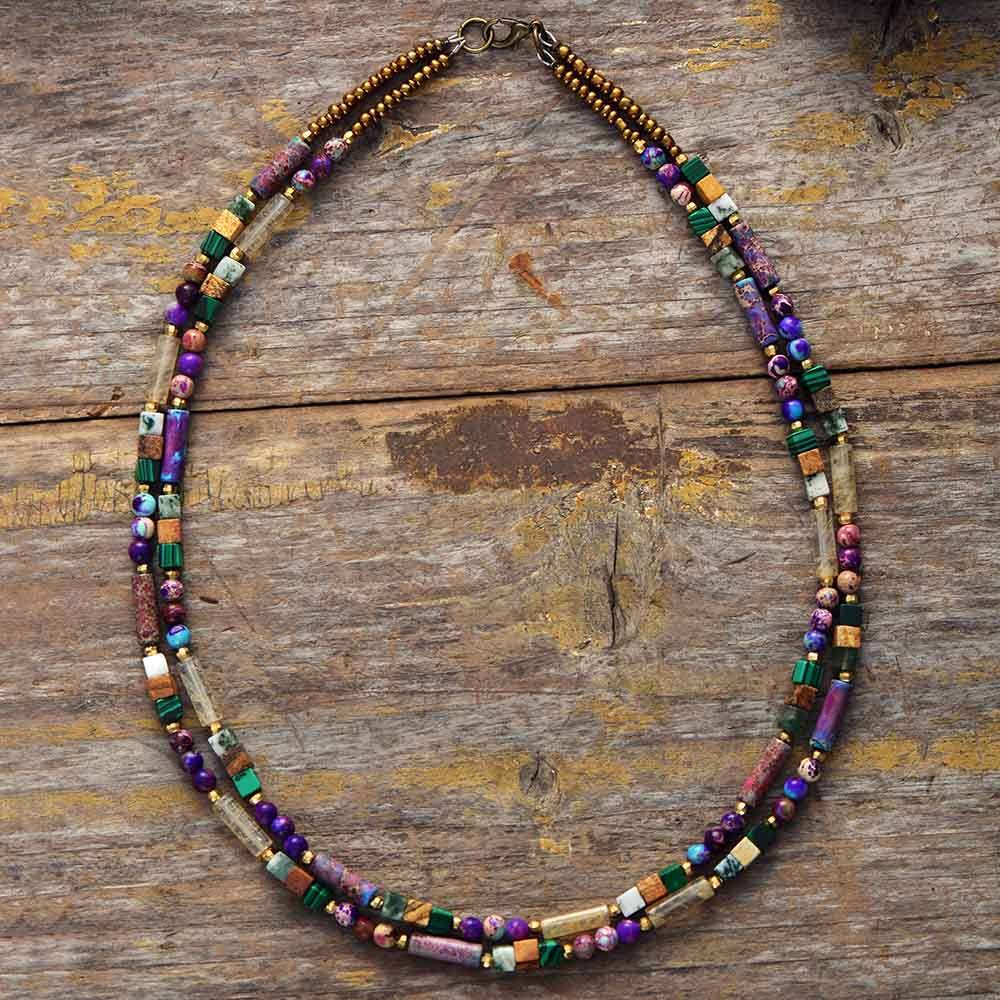 Gemstone Choker Necklace - Isabella-Nora Luxe