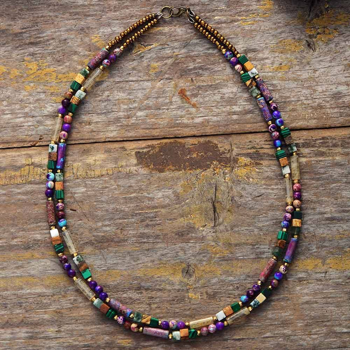 Gemstone Choker Necklace - Isabella-Nora Luxe