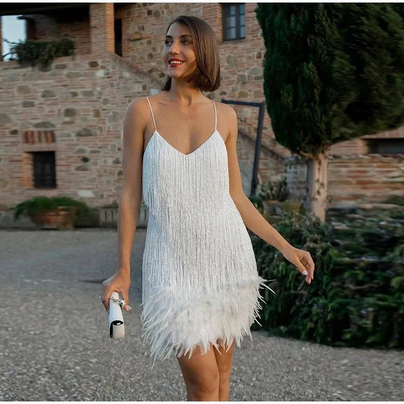 Glamorous Cocktail Dress - Celina-White-S-Nora Luxe