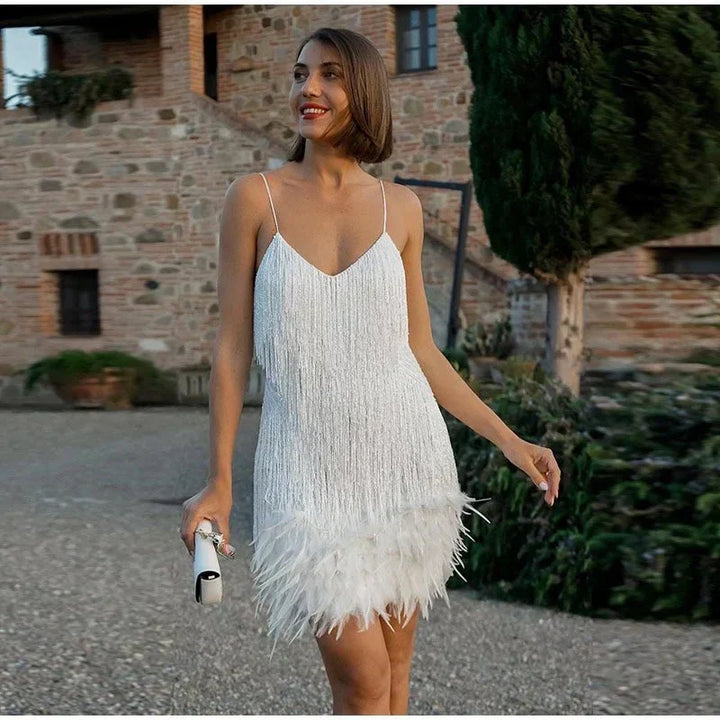 Glamorous Cocktail Dress - Celina-White-S-Nora Luxe
