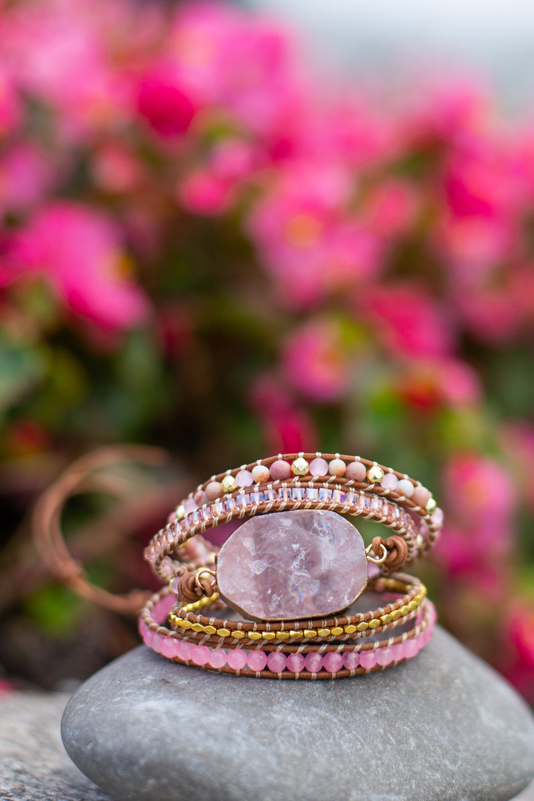 Golden Rose Quartz Bracelet - Amoria-Nora Luxe