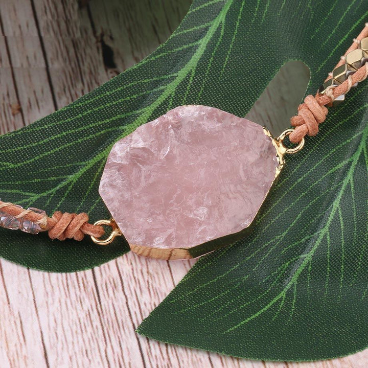 Golden Rose Quartz Bracelet - Amoria-Nora Luxe