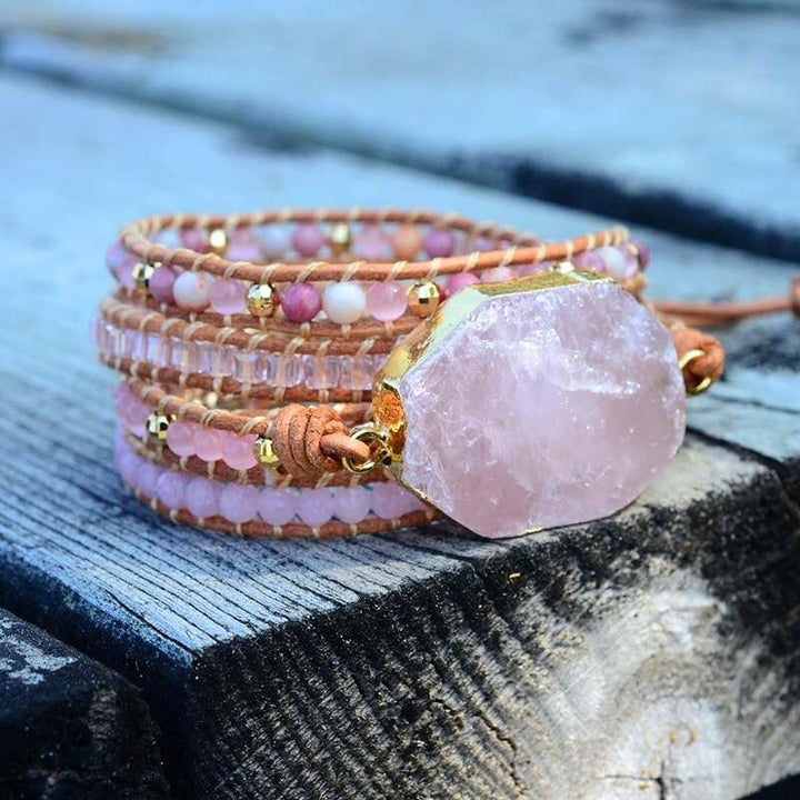 Golden Rose Quartz Bracelet - Amoria-Nora Luxe