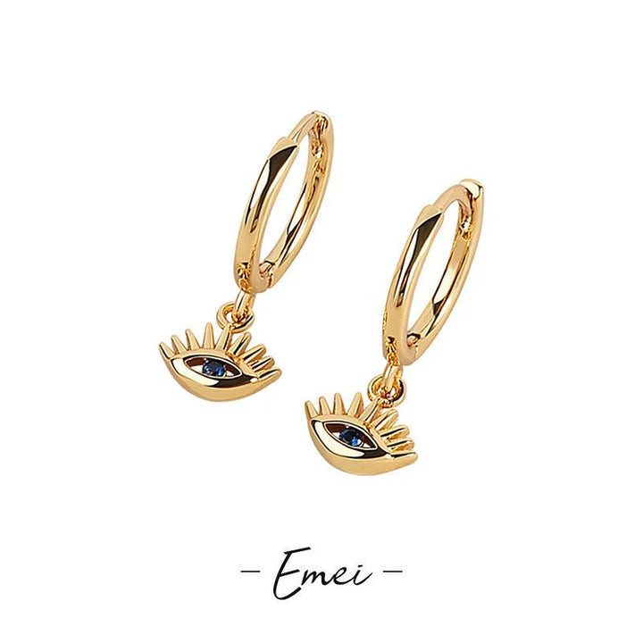 Golden/Silver Earrings with Evil Eye - Noa-Silver-Nora Luxe