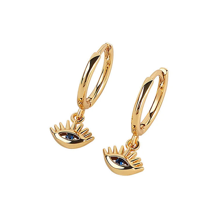 Golden/Silver Earrings with Evil Eye - Noa-Silver-Nora Luxe