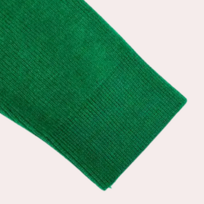Grüner Strickpullover-Ärmel, weiches Material, modisch, warm, Damenmode, Winterkleidung.