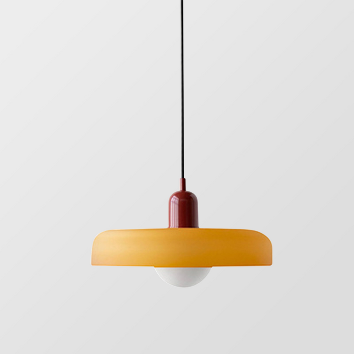 Hanging Lamp of Colored Glass - BauLume-Green-Red-9.8 × 7.1 inches-Nora Luxe