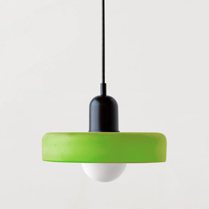 Hanging Lamp of Colored Glass - BauLume-Green-Red-9.8 × 7.1 inches-Nora Luxe