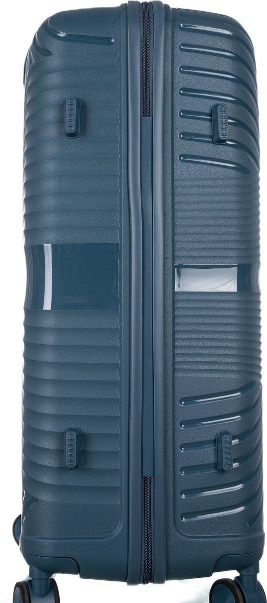 Hard Shell Blue Suitcase – Amalfi-M (65 L)-Nora Luxe