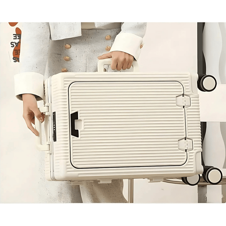 Hard-shell hand luggage suitcase – Manhattan Pro-Silver-Nora Luxe
