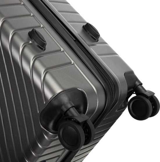 Hard-shell suitcase – Cordoba-Silver-M (63L)-Nora Luxe