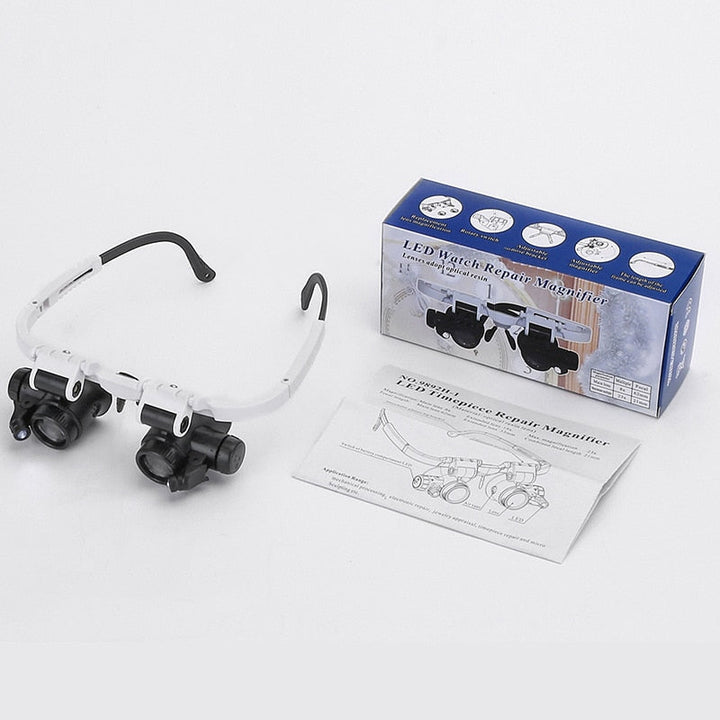 HD Magnifying Glass with LED Lighting and Interchangeable Lenses - Optiview-The Livary