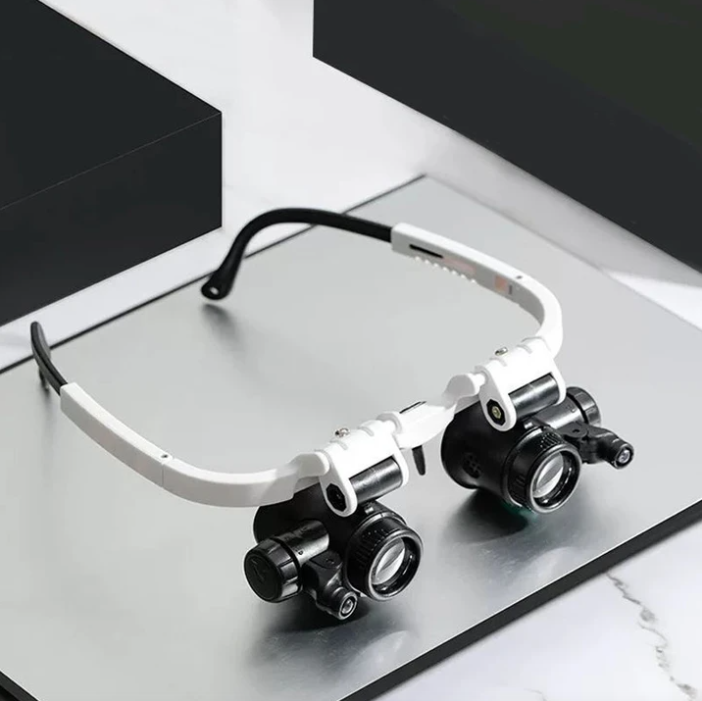 HD Magnifying Glass with LED Lighting and Interchangeable Lenses - Optiview-The Livary