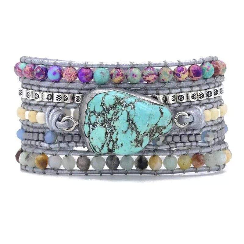 Healing Turquoise Wrap Bracelet - Amara-Nora Luxe