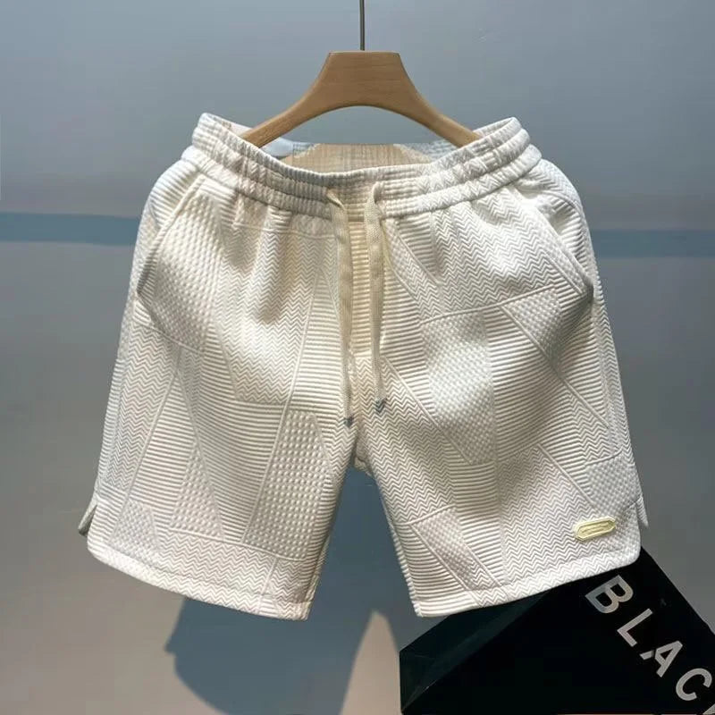 Herringbone men's shorts with Ice-Silk technology – Milo-Black-S-Nora Luxe