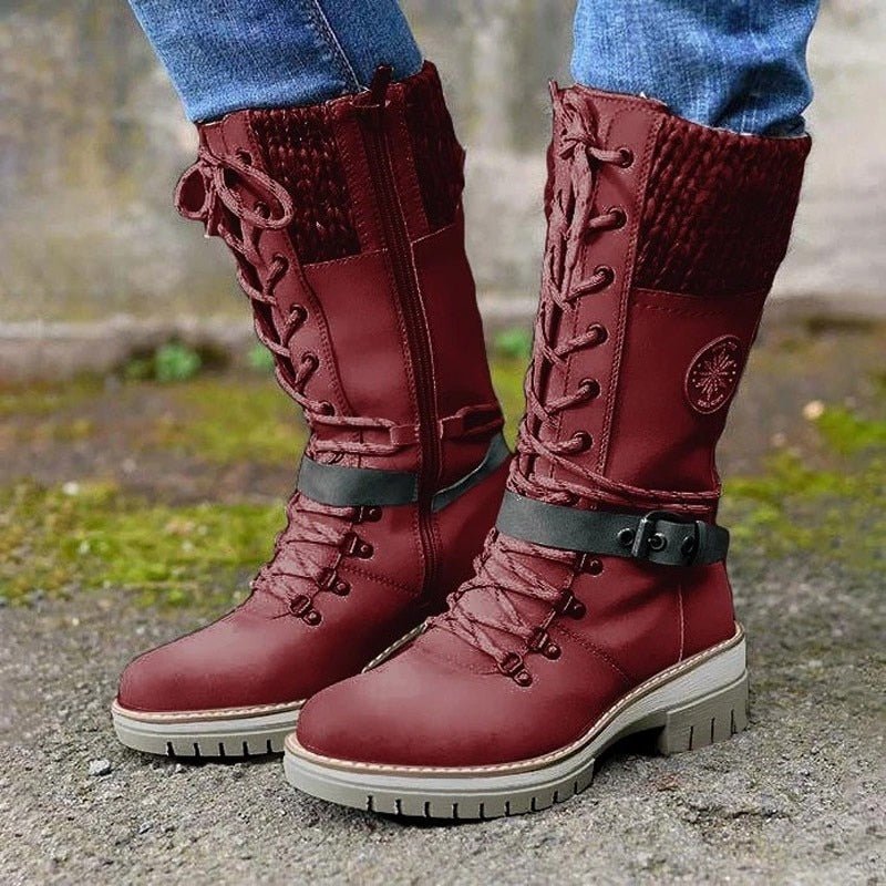 High Women's Boots with Orthopedic Sole - Amelia-White-3.0-Nora Luxe