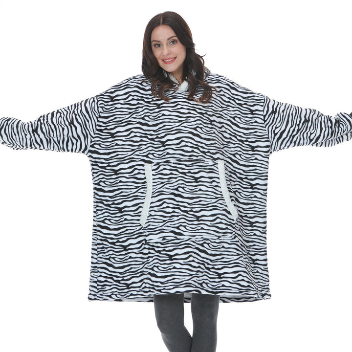 Hoodie & Blanket | Wonderful combination of a soft hoodie and a comfortable blanket in one!-Washed Pink & White-State of Style