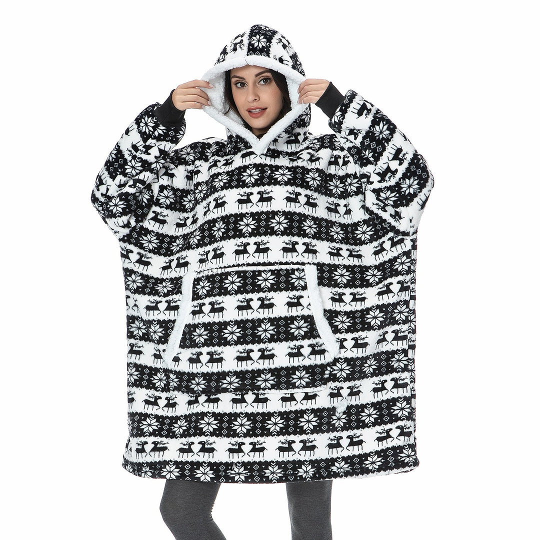 Hoodie & Blanket | Wonderful combination of a soft hoodie and a comfortable blanket in one!-Washed Pink & White-State of Style