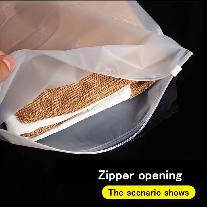 Resealable Frosted Zip Bags – 40-Pack Clothing Storage Sleeves with Vent Holes