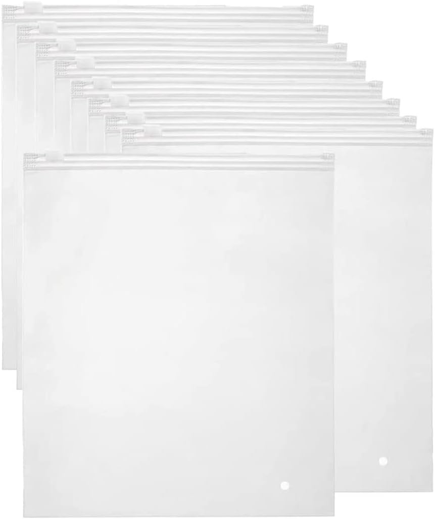 Resealable Frosted Zip Bags – 40-Pack Clothing Storage Sleeves with Vent Holes
