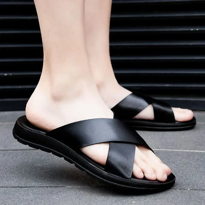 Italian men's leather sandals – Lorenzo-Yellow-5.5-Nora Luxe