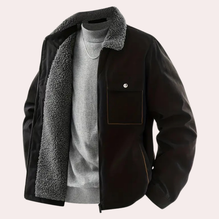 Kebell - Warm Lined Winter Jacket for Men-Black-S-Nora Luxe